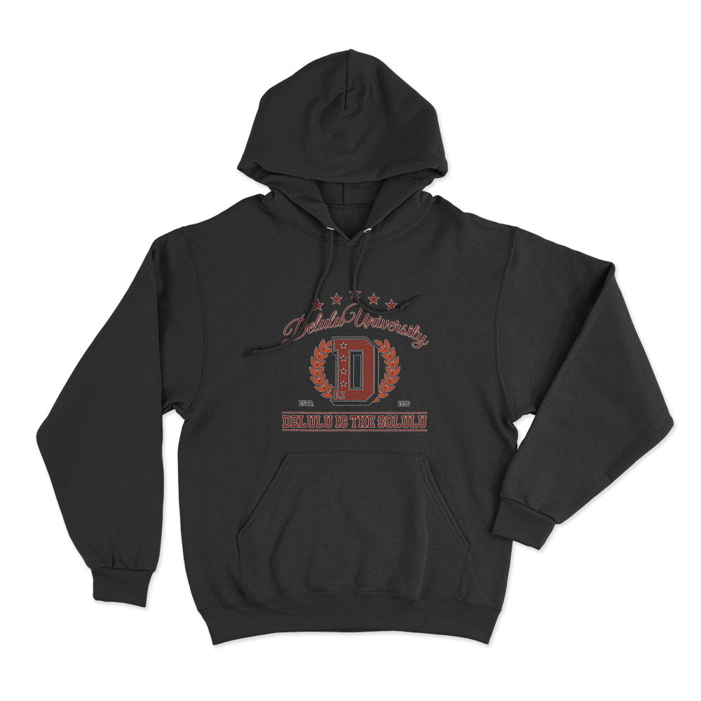 Delulu University Estb. 1996 Unisex Hoodie Black Delulu University Estb. 1996 Unisex Hoodie Black