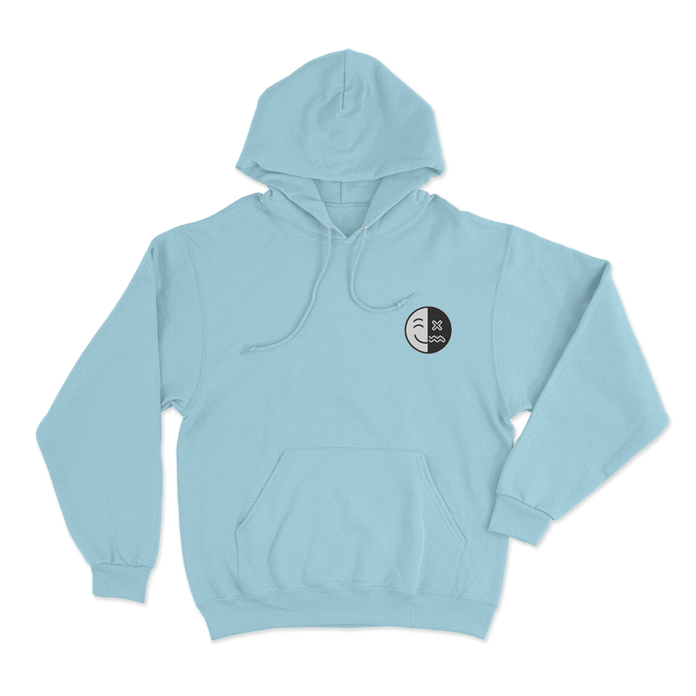 Happy Depressed Unisex Hoodie Sky Blue Happy Depressed Unisex Hoodie Sky Blue