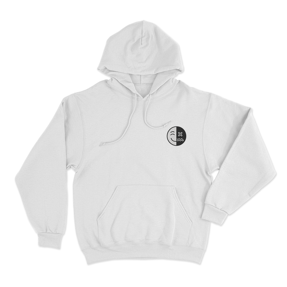 Happy Depressed Unisex Hoodie White Happy Depressed Unisex Hoodie White