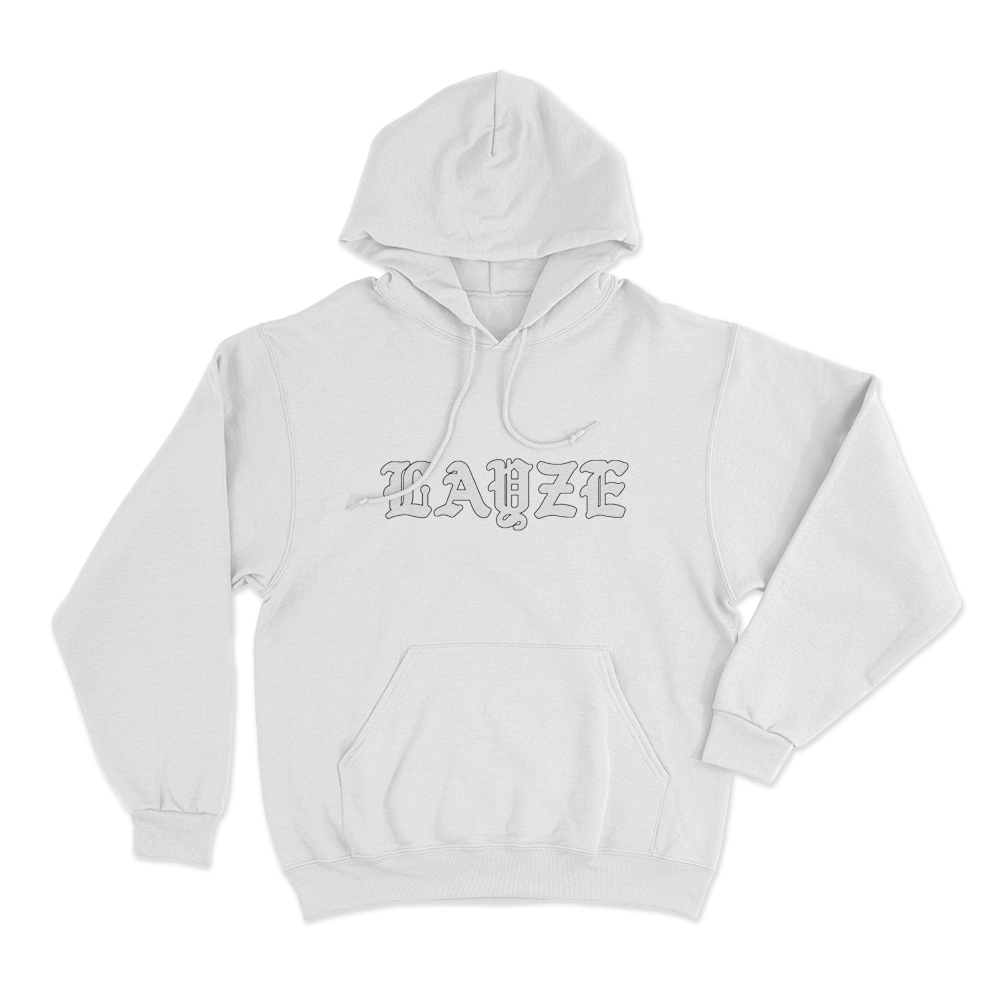Layze Logo Unisex Hoodie White Layze Logo Unisex Hoodie White